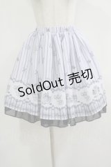axes femme POETIQUE / ティーパーティー柄スカート M サックス H-25-08-24-033-AX-SK-NS-ZH