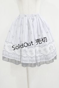 axes femme POETIQUE / ティーパーティー柄スカート M サックス H-25-08-24-033-AX-SK-NS-ZH