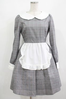 画像1: Ank Rouge / エプロンワンピース M ブラックチェック H-25-08-24-037-CA-OP-NS-ZH