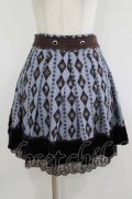 axes femme / Disney/アーガイルシルエットスカート M ブルー H-25-08-24-039-AX-SK-NS-ZH
