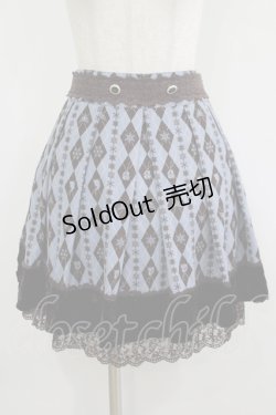 画像1: axes femme / Disney/アーガイルシルエットスカート M ブルー H-25-08-24-039-AX-SK-NS-ZH