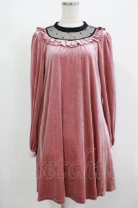 Amavel / ベロアワンピース Free ピンク H-25-08-24-041-CA-OP-NS-ZH