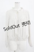 axes femme / シャーリングフリルブルゾン M 生成り H-25-08-24-047-AX-JA-NS-ZH