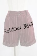 axes femme / ストライプショートパンツ M ボルドー H-25-08-24-048-AX-PA-NS-ZH