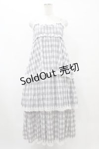 merry jenny / チェックティアードワンピース F グレー H-25-08-24-1041-LO-OP-KB-ZH