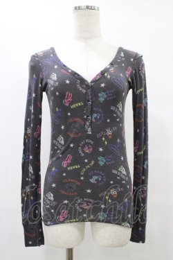 画像1: HYSTERIC GLAMOUR / 総柄リブトップス  グレー H-25-08-24-1047-PU-TO-KB-ZH