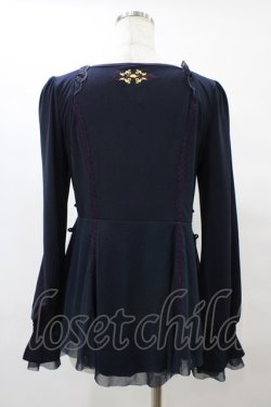 画像2: Ozz oneste / プリント刺繍トップス  ネイビー H-25-08-24-1051-OO-TO-KB-ZH