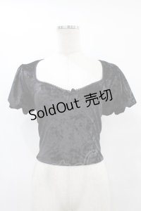 WIDOW / ベルベットパフトップス XS 黒 H-25-08-24-1052-PU-TO-KB-ZH
