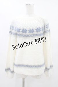 axes femme / 求心柄フェザーニットプルオーバー  生成 H-25-08-24-1054-AX-TO-KB-ZH