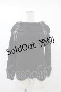 axes femme / Ｗ編み上げオフタートルニット  ブラック H-25-08-24-1055-AX-TO-KB-ZH
