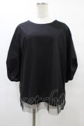 monomania / チュールパフトップス  ブラック H-25-08-24-1057-PU-TO-KB-ZH
