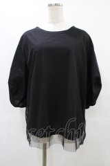 monomania / チュールパフトップス  ブラック H-25-08-24-1057-PU-TO-KB-ZT495