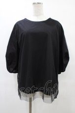 画像1: monomania / チュールパフトップス  ブラック H-25-08-24-1057-PU-TO-KB-ZT495 (1)