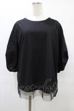 画像1: monomania / チュールパフトップス  ブラック H-25-08-24-1057-PU-TO-KB-ZH
