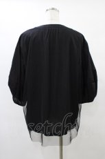 画像2: monomania / チュールパフトップス  ブラック H-25-08-24-1057-PU-TO-KB-ZT495 (2)