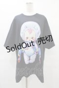LAND by MILK BOY / LAND×CeriseコラボBIG Tシャツ  ブラック H-25-08-24-1058-0-TO-KB-ZH