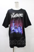 LISTEN FLAVOR / ライトニングキャッスルBIG Tシャツ  ブラック H-25-08-24-1059-PU-TO-KB-ZH
