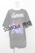 LISTEN FLAVOR / ライトニングキャッスルBIG Tシャツ  ブラック H-25-08-24-1059-PU-TO-KB-ZH
