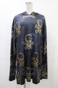 NieR Clothing / 総柄プルパーカー  黒 H-25-08-24-1061-PU-TO-KB-ZH