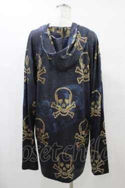 画像2: NieR Clothing / 総柄プルパーカー  黒 H-25-08-24-1061-PU-TO-KB-ZH