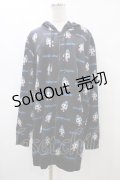 NieR Clothing / 総柄ZIPパーカー F 黒 H-25-08-24-1065-PU-TO-KB-ZH
