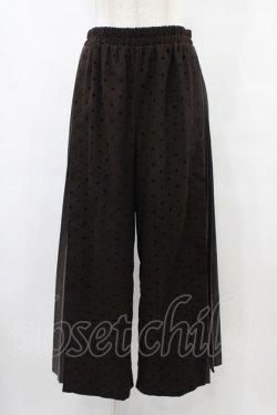 画像1: axes femme / フロッキードットプリーツ切替パンツ  茶 H-25-08-24-1028-AX-PA-KB-ZH