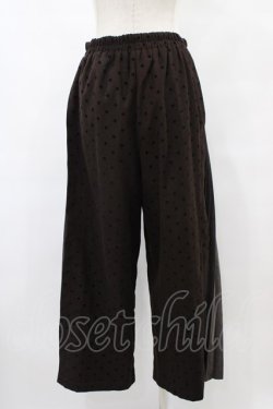 画像2: axes femme / フロッキードットプリーツ切替パンツ  茶 H-25-08-24-1028-AX-PA-KB-ZH