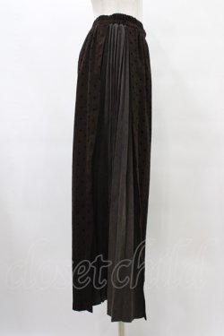 画像3: axes femme / フロッキードットプリーツ切替パンツ  茶 H-25-08-24-1028-AX-PA-KB-ZH