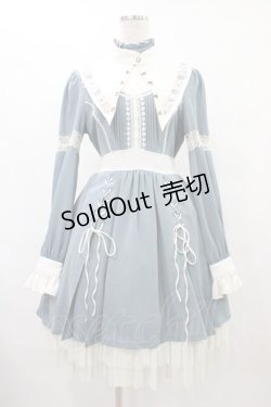 画像1: Ozz oneste / 秋薔薇襟付きワンピース  サックス H-25-08-24-1029-OO-OP-KB-ZH