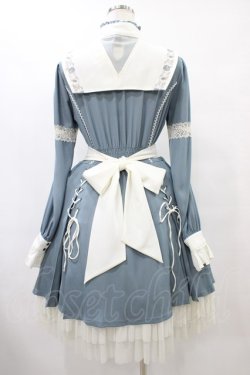 画像2: Ozz oneste / 秋薔薇襟付きワンピース  サックス H-25-08-24-1029-OO-OP-KB-ZH