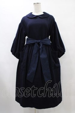 画像1: Jane Marple / CREATING ALICE刺繍ドレス  ネイビー H-25-08-24-1033-JM-OP-KB-ZH