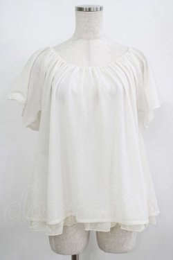 画像1: axes femme / バックリボンシフォンプルオーバー M オフ H-25-08-24-052-AX-TO-NS-ZH