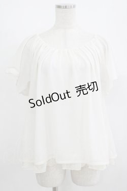 画像1: axes femme / バックリボンシフォンプルオーバー M オフ H-25-08-24-052-AX-TO-NS-ZH