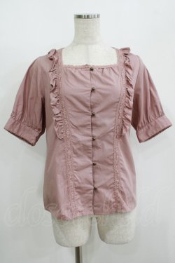 画像1: Fi.n.t / スクエアネックフリルブラウス Free PINK BROWN H-25-08-24-053-CA-BL-NS-ZH