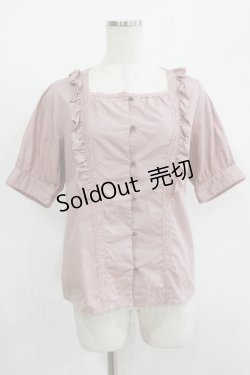 画像1: Fi.n.t / スクエアネックフリルブラウス Free PINK BROWN H-25-08-24-053-CA-BL-NS-ZH