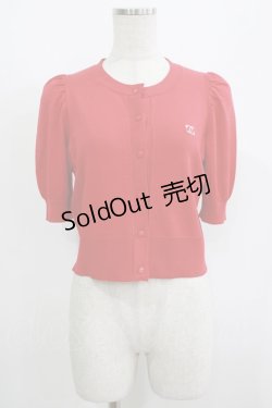 画像1: LILLIAN CARAT / ロゴデザインカーディガン 2 レッド H-25-08-24-059-PU-TO-NS-ZH