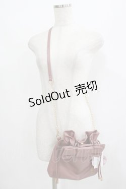 画像1: m petit by misako / NINA'Sコラボ/リボンキンチャクショルダーバッグ  ピンク H-25-08-24-064-LO-BG-NS-ZH