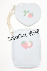 m petit by misako / AMハートミラーツキポーチ  サックス H-25-08-24-074-LO-ZA-NS-ZH