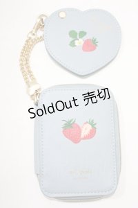 m petit by misako / AMハートミラーツキポーチ  サックス H-25-08-24-074-LO-ZA-NS-ZH