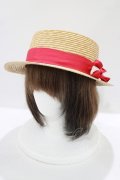 Angelic Pretty / マリンリボンストローHat  ナチュラル/レッド H-25-08-24-079-AP-AC-NS-ZH