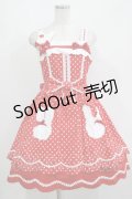 Angelic Pretty / うさぎちゃんポッケジャンパースカート Free レッド H-25-08-24-007-AP-OP-NS-ZH