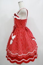 画像2: Angelic Pretty / うさぎちゃんポッケジャンパースカート Free レッド H-25-08-24-007-AP-OP-NS-ZH (2)