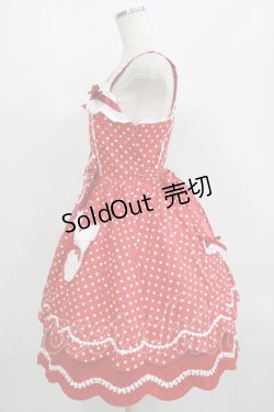 画像2: Angelic Pretty / うさぎちゃんポッケジャンパースカート Free レッド H-25-08-24-007-AP-OP-NS-ZH