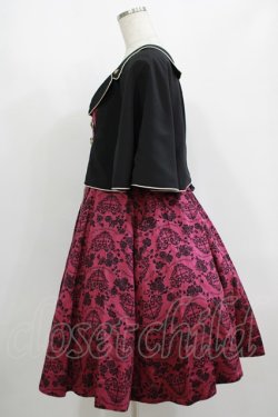 画像2: metamorphose / ハートダマスクジレ風ジャンパースカート サイズ1 ボルドー H-25-08-24-010-ME-OP-NS-ZH