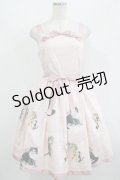 Innocent World / アンティークキャットジャストウエストジャンパースカート M92cm丈 ピンク H-25-08-24-016-IW-OP-NS-ZH