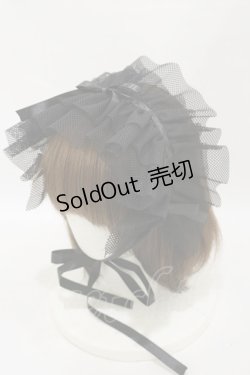 画像1: MARBLE / チュールヘッドドレス  ブラック H-25-08-25-1001-GO-AC-NS-ZH
