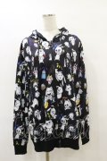 NieR Clothing / 総柄ZIPパーカー F 黒 H-25-08-25-1006-PU-TO-KB-ZH