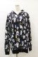 画像1: NieR Clothing / 総柄ZIPパーカー F 黒 H-25-08-25-1006-PU-TO-KB-ZH (1)