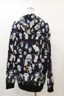 画像2: NieR Clothing / 総柄ZIPパーカー F 黒 H-25-08-25-1006-PU-TO-KB-ZH
