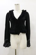 FRILL / レース×ベロアフリルボレロカーディガン  黒 H-25-08-25-1046-HN-TO-KB-ZH